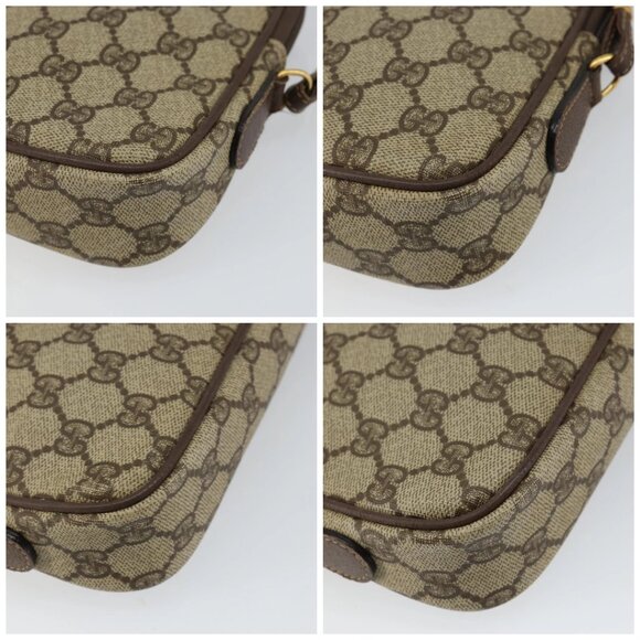 GUCCI GG Canvas Shoulder Bag PVC Leather Beige Auth sw1583 - Picture 14 of 16